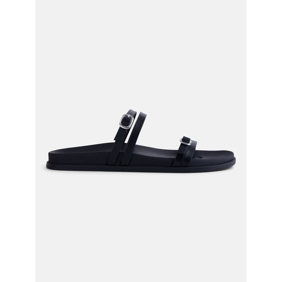 No Boundaries Women's Double Strap Footbed Sandals