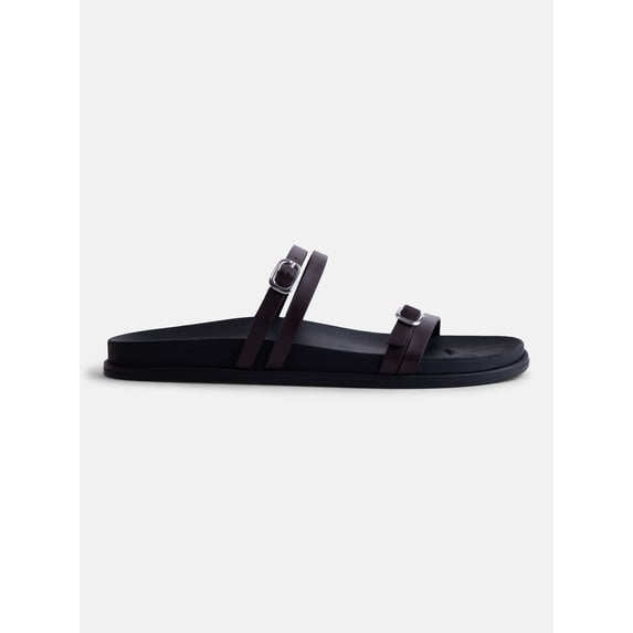 No Boundaries Women's Double Strap Footbed Sandals