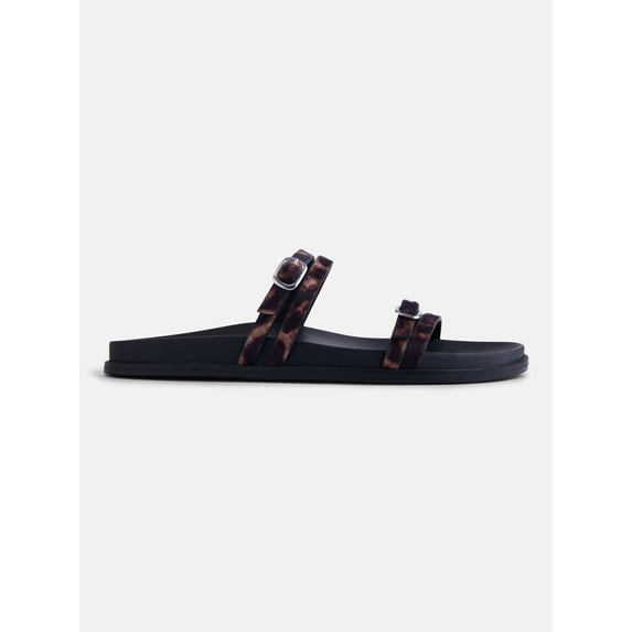 No Boundaries Women's Double Strap Footbed Sandals