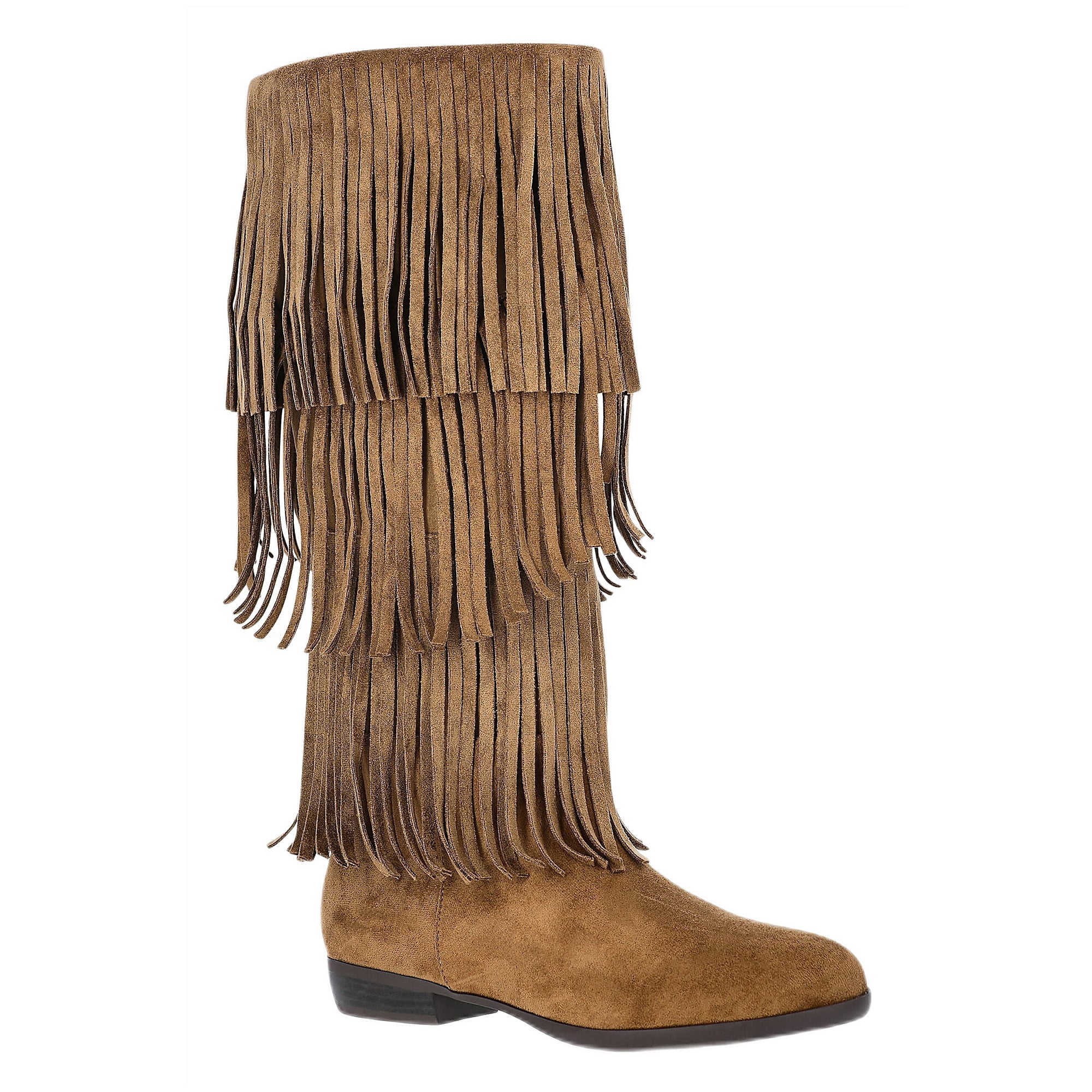 No Boundaries Tall Faux Suede Fringe Boots, Women's