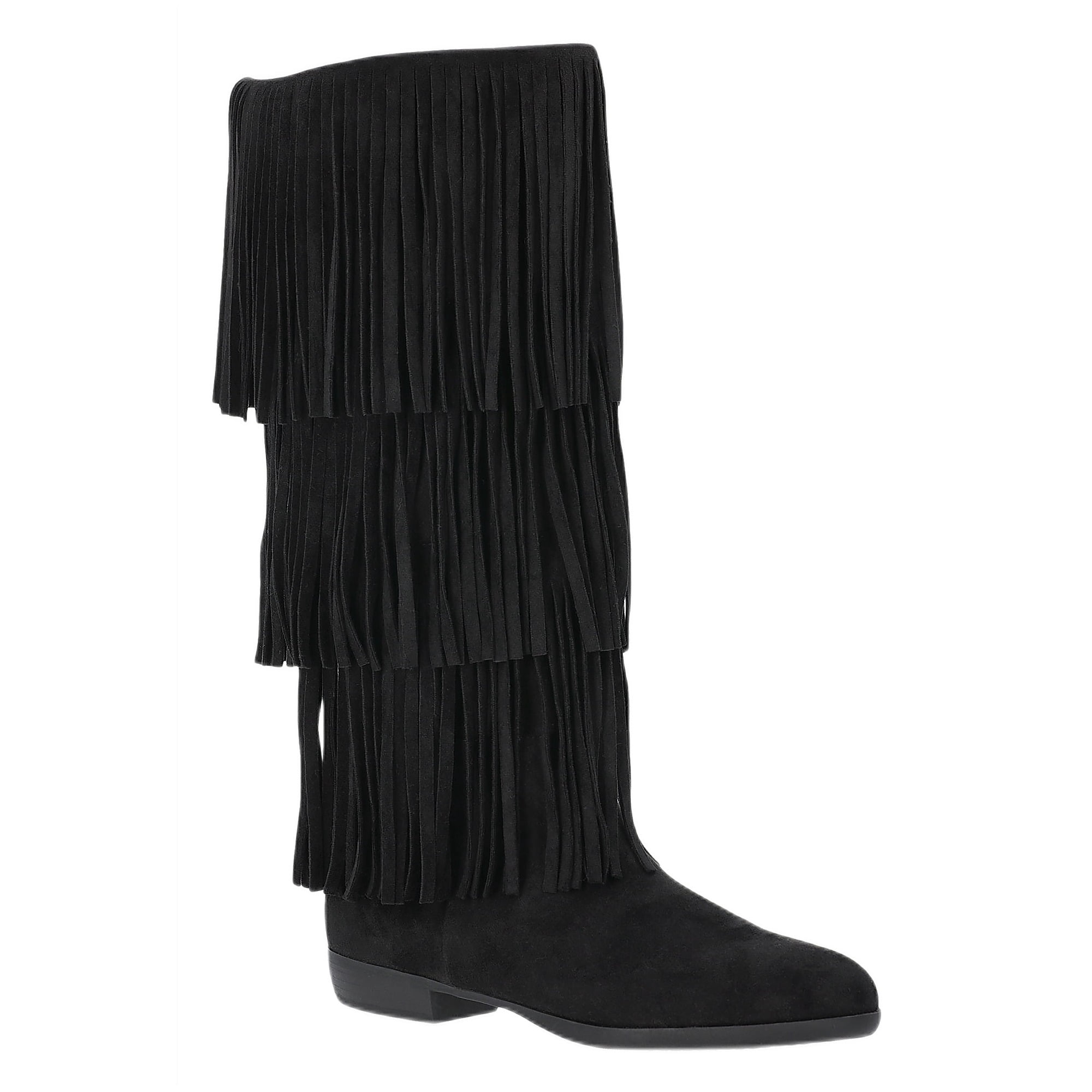 No Boundaries Tall Faux Suede Fringe Boots, Women's