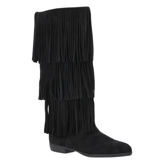 No Boundaries Tall Faux Suede Fringe Boots, Women's