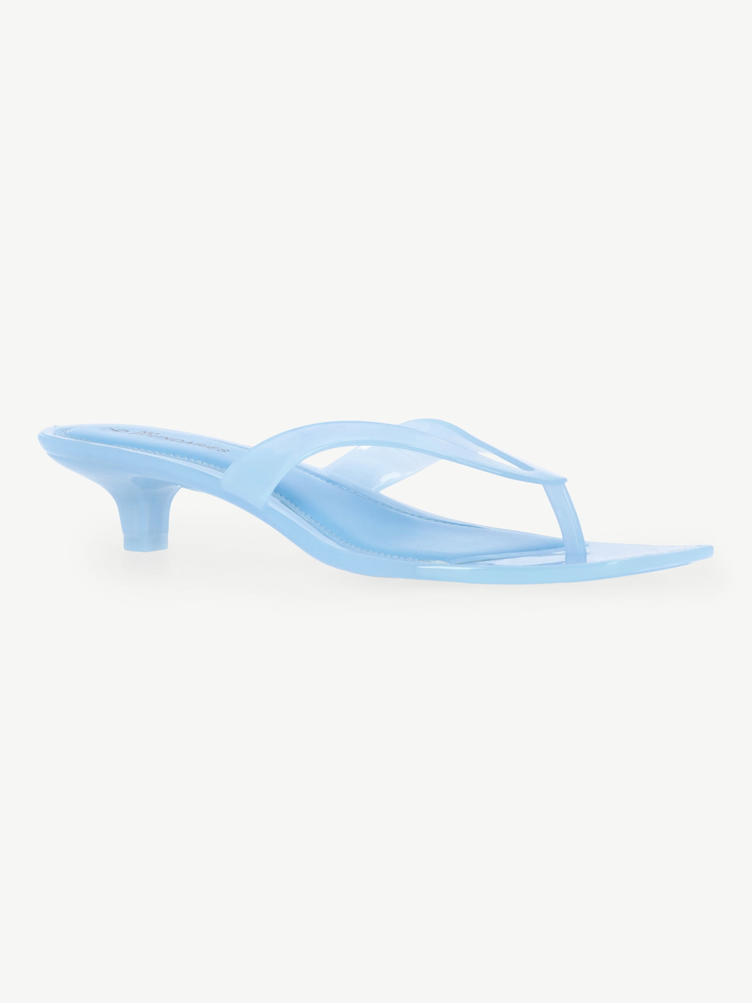 No Boundaries Women's Jelly Flip Flop Kitten Heel Sandals