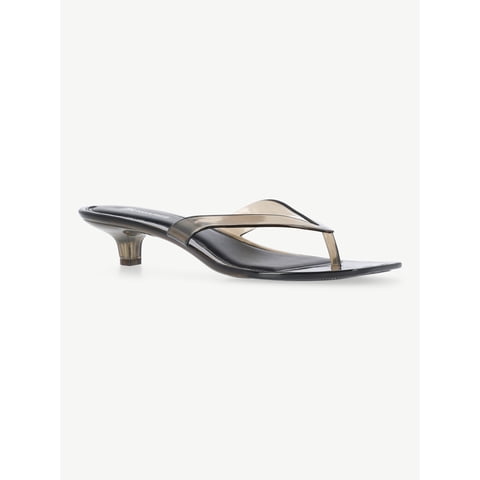 Women's Jelly Flip Flop Kitten Heel Sandals