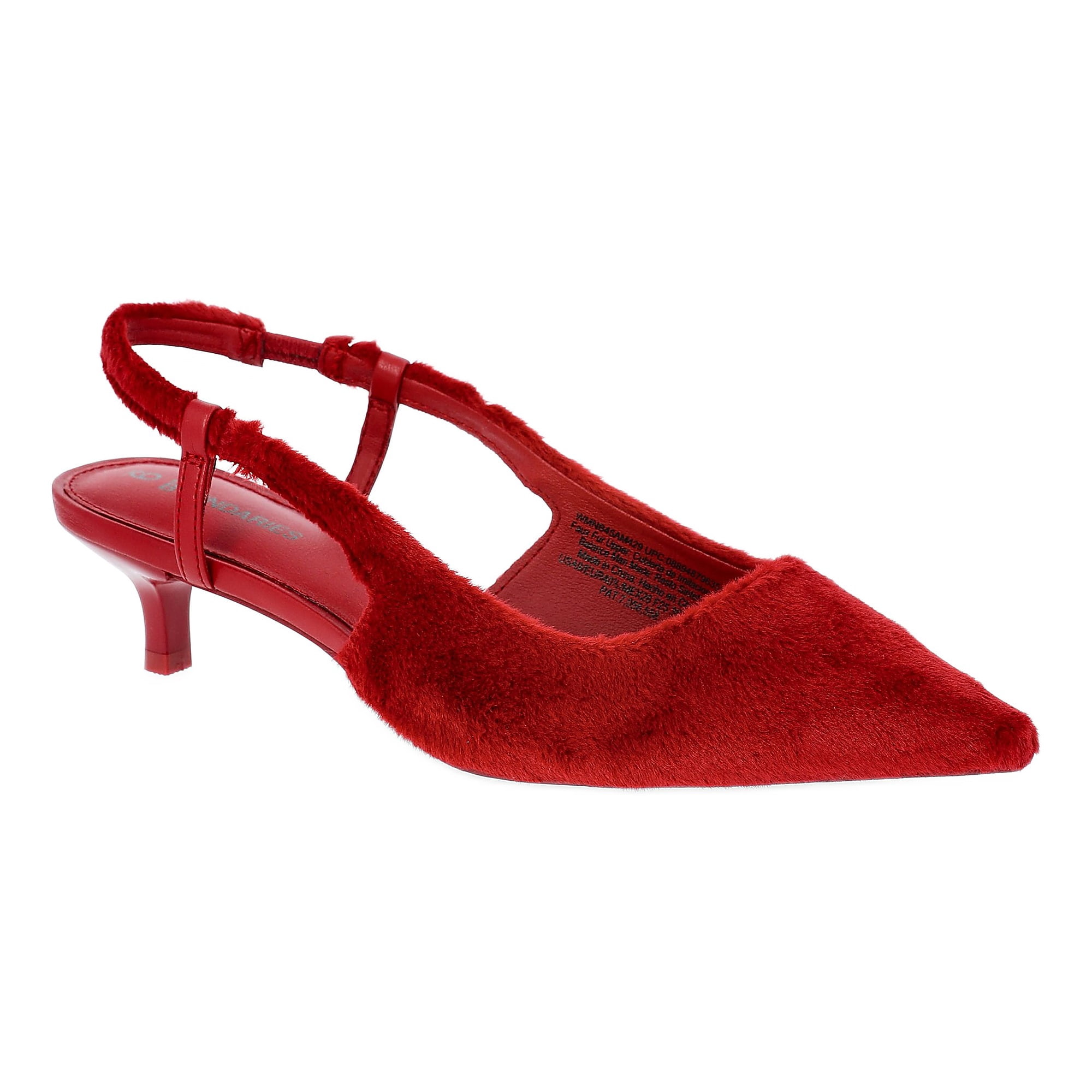 No Boundaries Faux Leather Slingback Kitten Heels, Women's