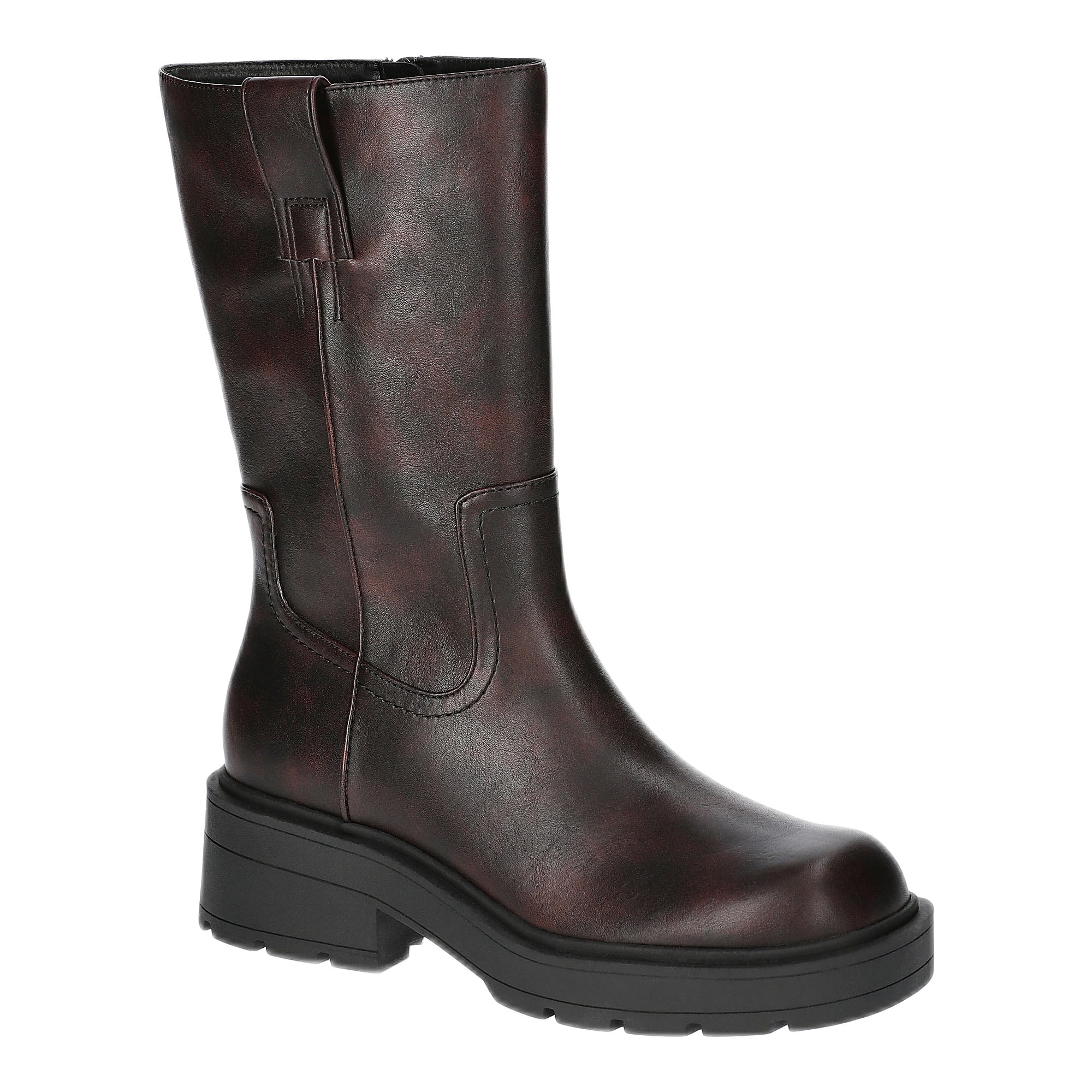 No Boundaries Women's Pull On Lug Sole Boots, Wide Width Available
