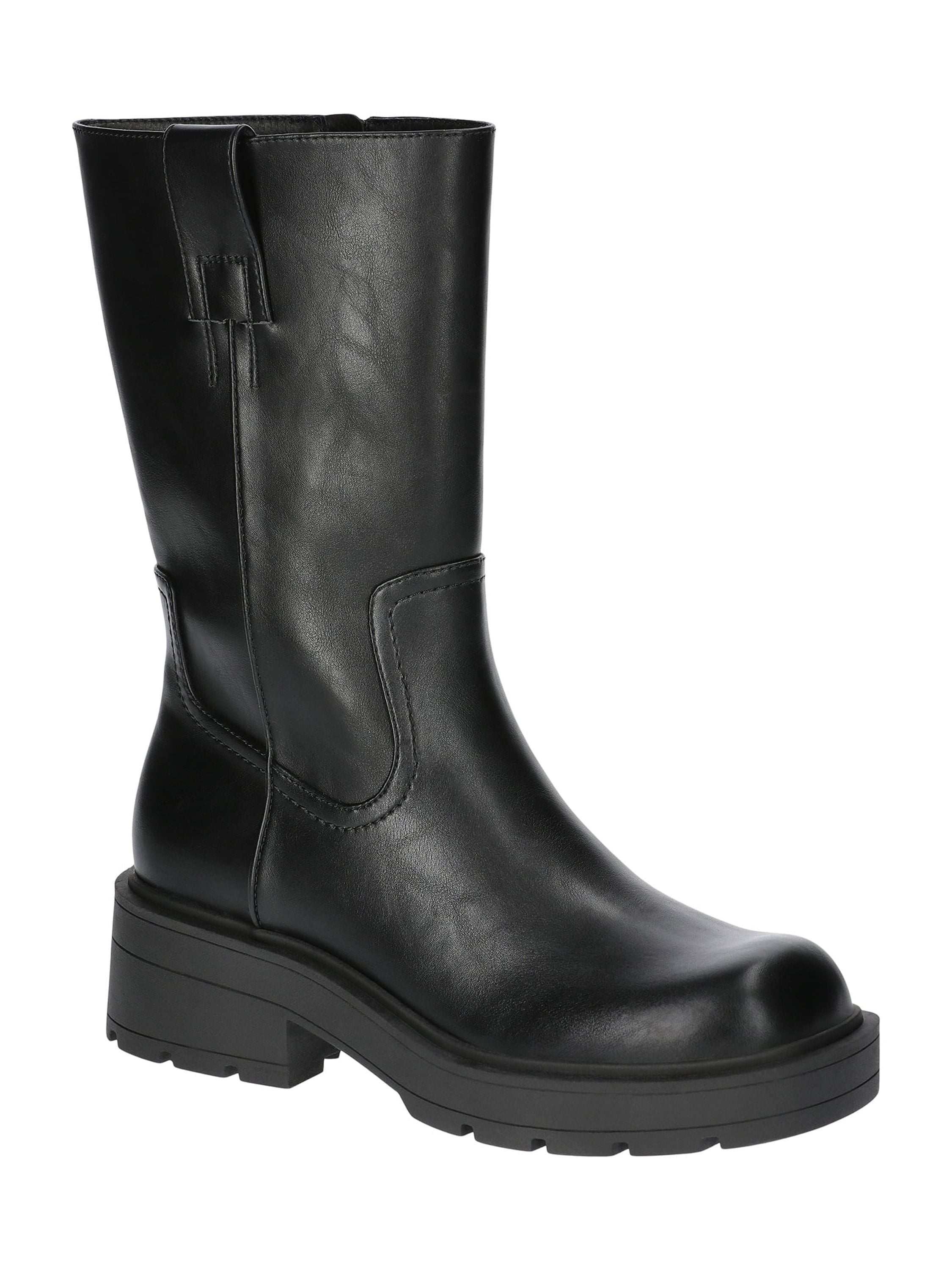 WHITE MOUNTAIN Womens Black Padded Back Pull-Tab Goring Lug Sole