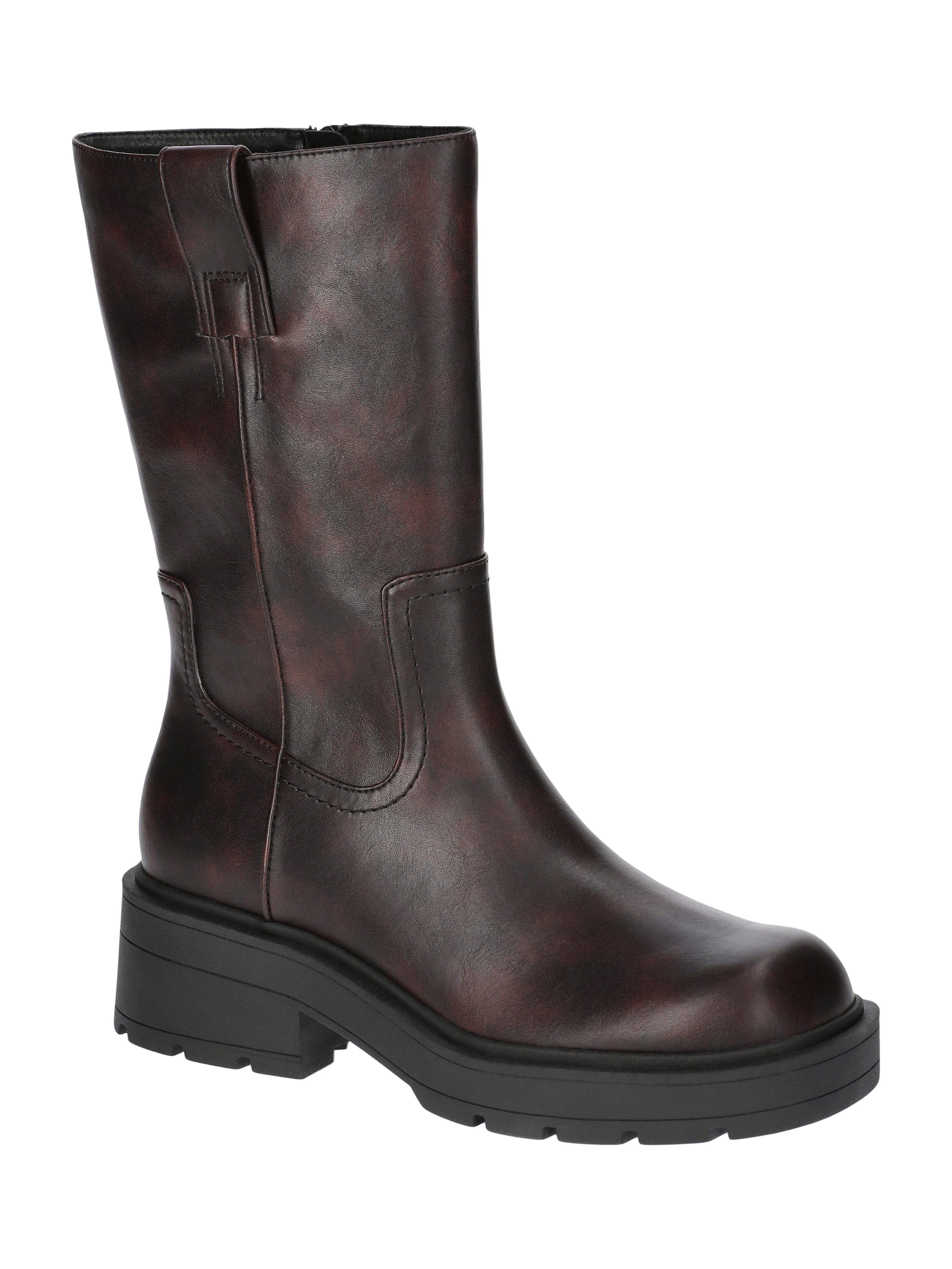 No Boundaries Women's Pull On Lug Sole Boots, Wide Width Available