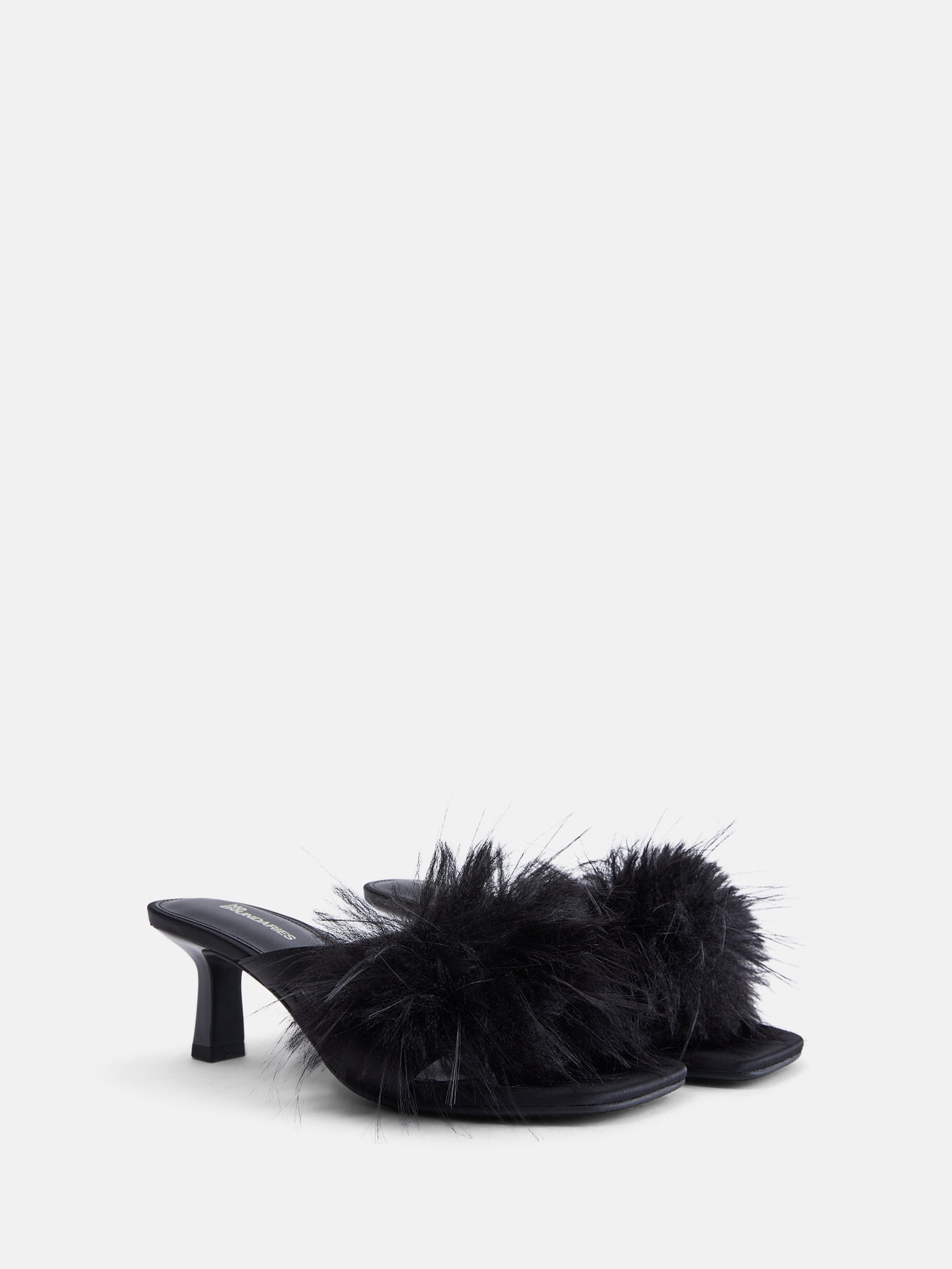 No Boundaries Women's Faux Feather Dress Heels