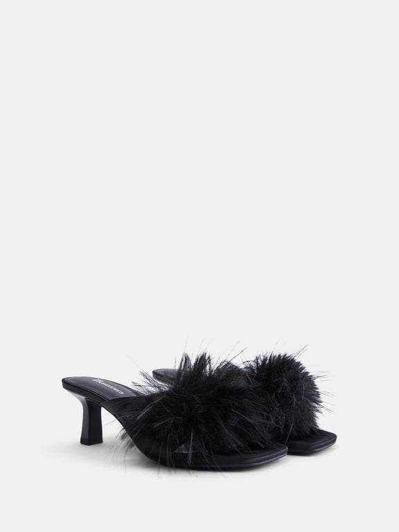 Women's Faux Feather Dress Heels