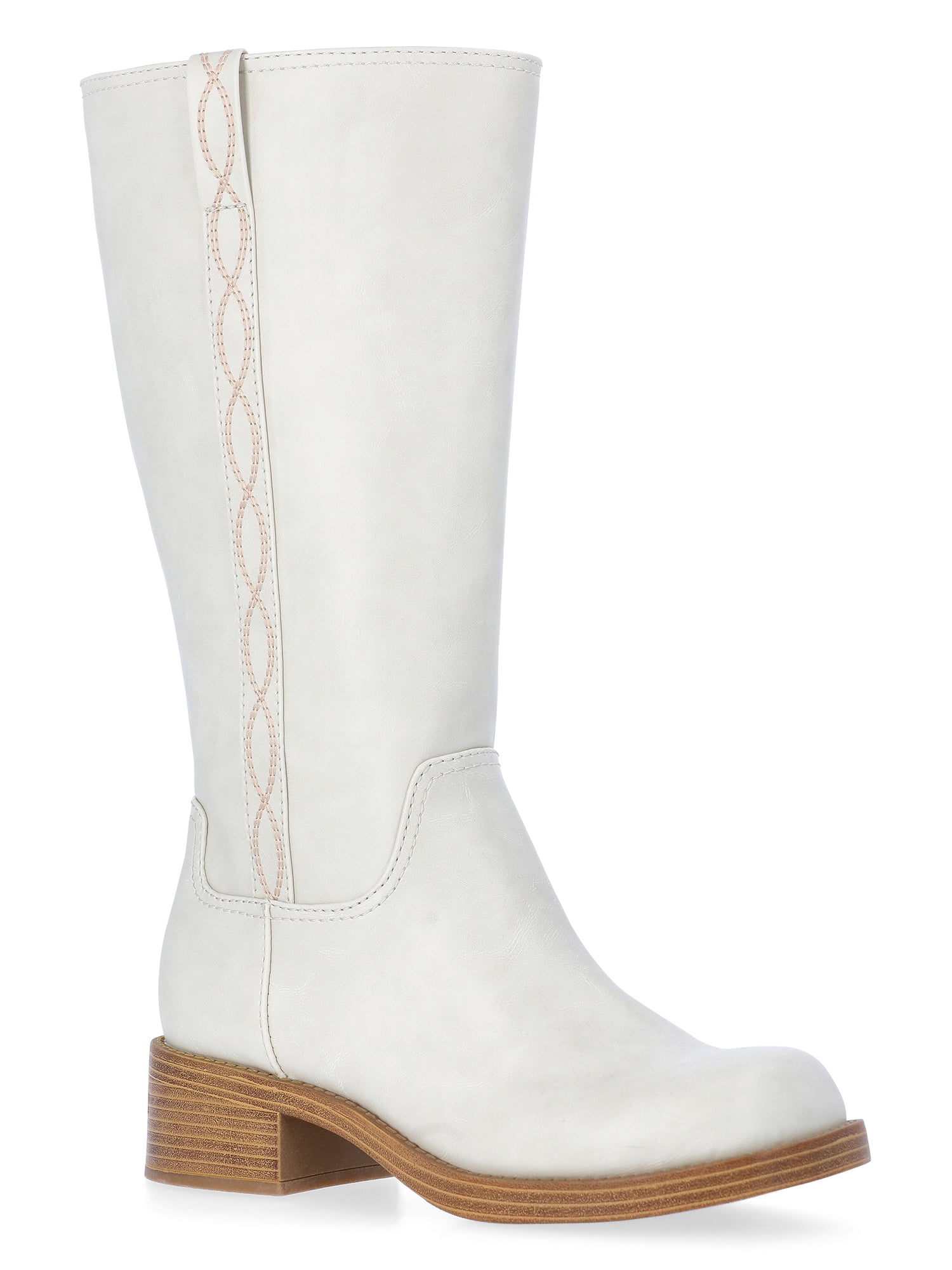 No Boundaries Faux Leather Tall Riding Boots, Women's (Wide Width Available)