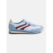 No Boundaries Women's Faux Leather and Suede Retro Inspired Lace Up Sneakers