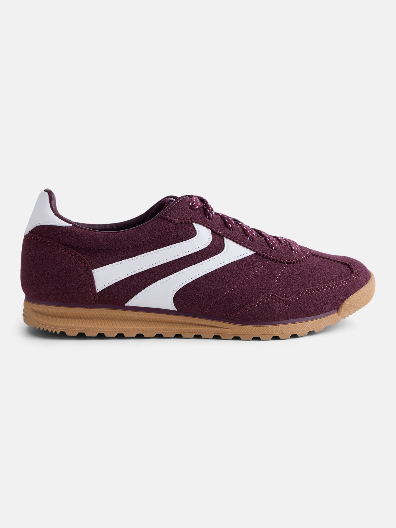 No Boundaries Women's Faux Leather and Suede Retro Inspired Lace Up Sneakers