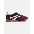 thumbnail image 1 of No Boundaries Women's Faux Leather and Suede Retro Inspired Lace Up Sneakers, 1 of 6