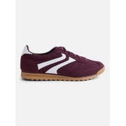 No Boundaries Women's Faux Leather and Suede Retro Inspired Lace Up Sneakers