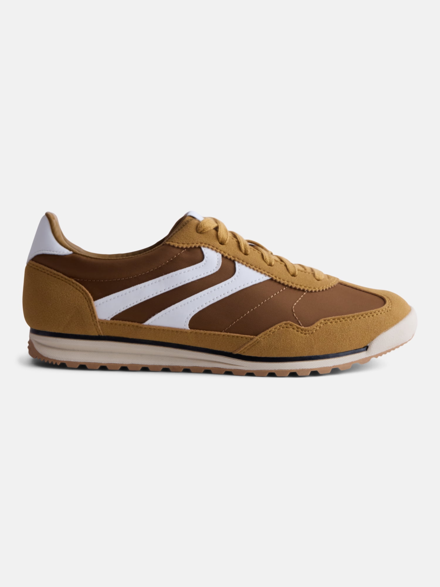 No Boundaries Women's Faux Leather and Suede Retro Inspired Lace Up Sneakers
