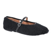 No Boundaries Women's Faux Shearling Mary Jane Flats