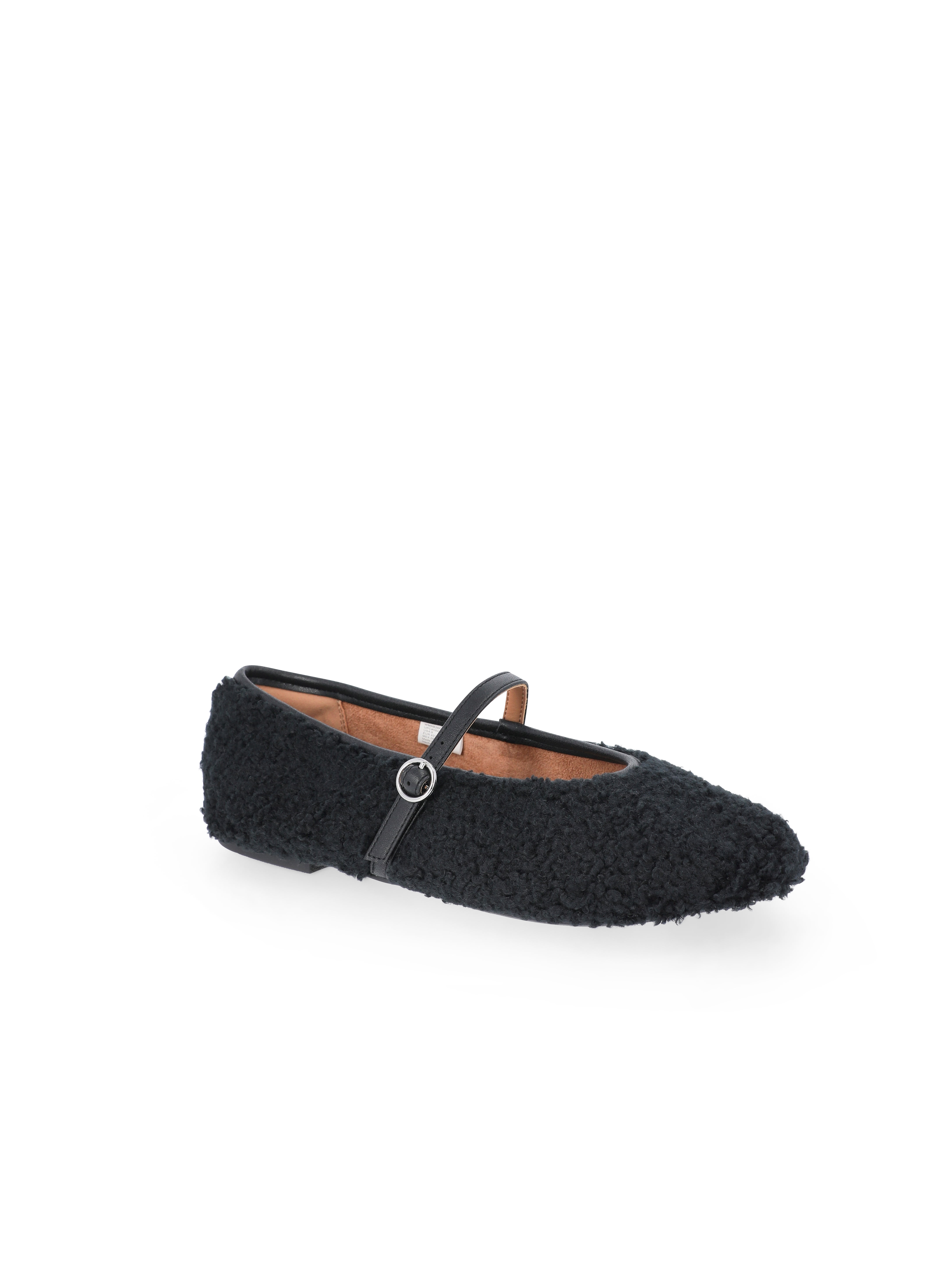 No Boundaries Women's Faux Shearling Mary Jane Flats