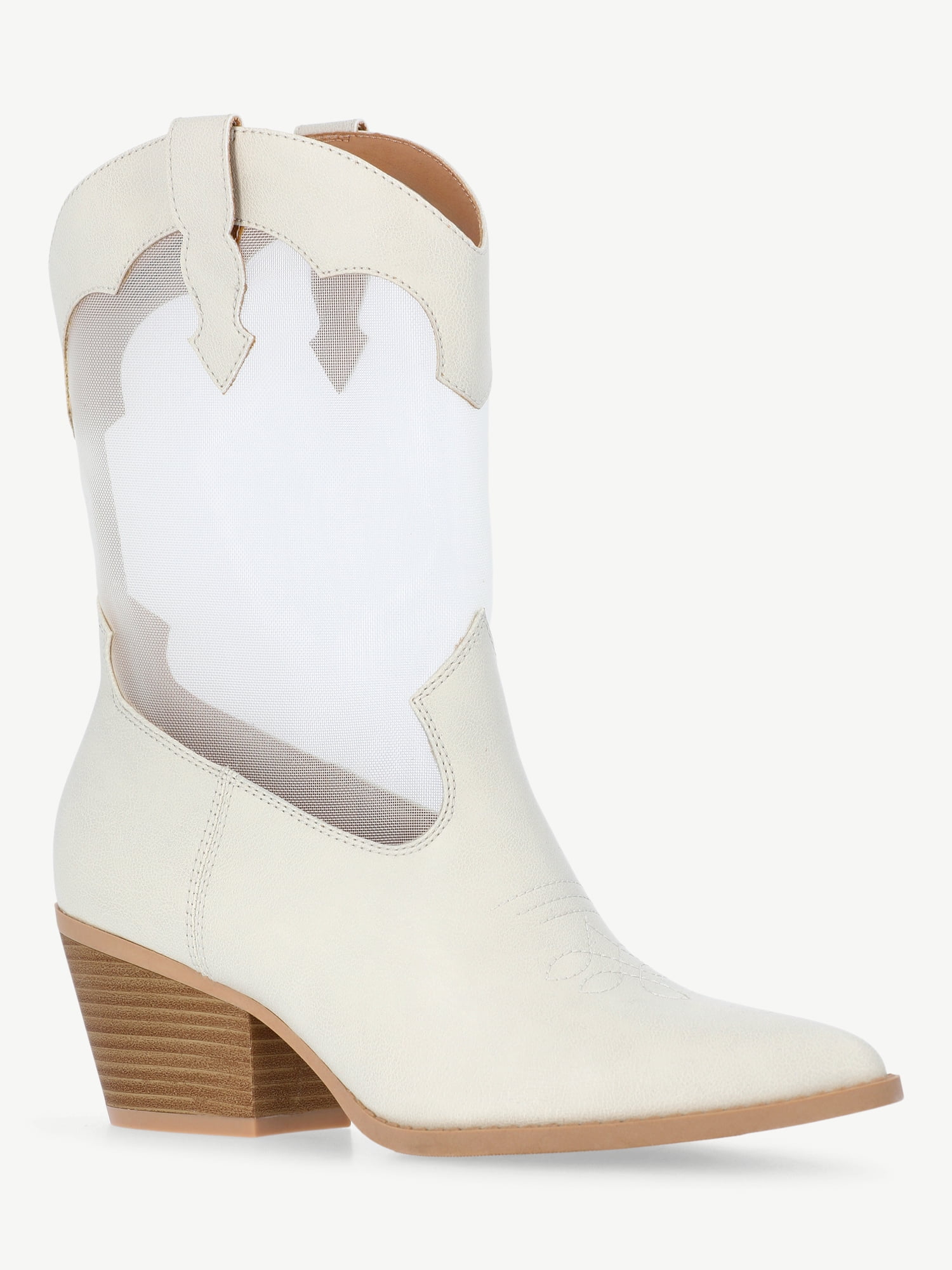 No Boundaries Women's Sheer Mesh Western Boots