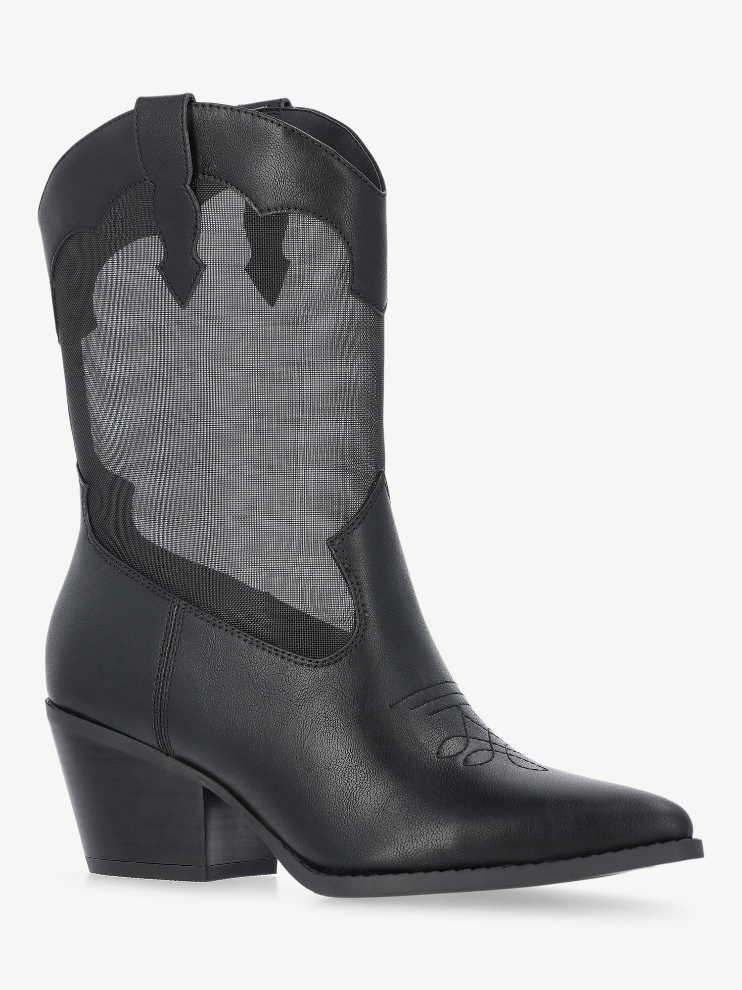 No Boundaries Women's Sheer Mesh Western Boots
