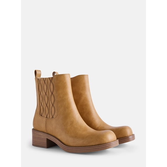 No Boundaries Women's Stitch Chelsea Booties