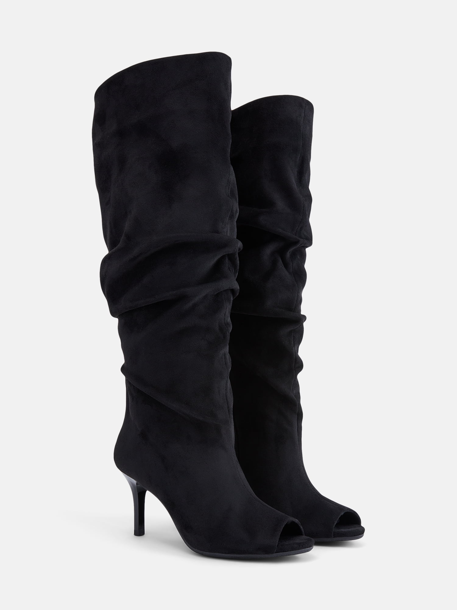 No Boundaries Women's Tall Peep Toe Boots