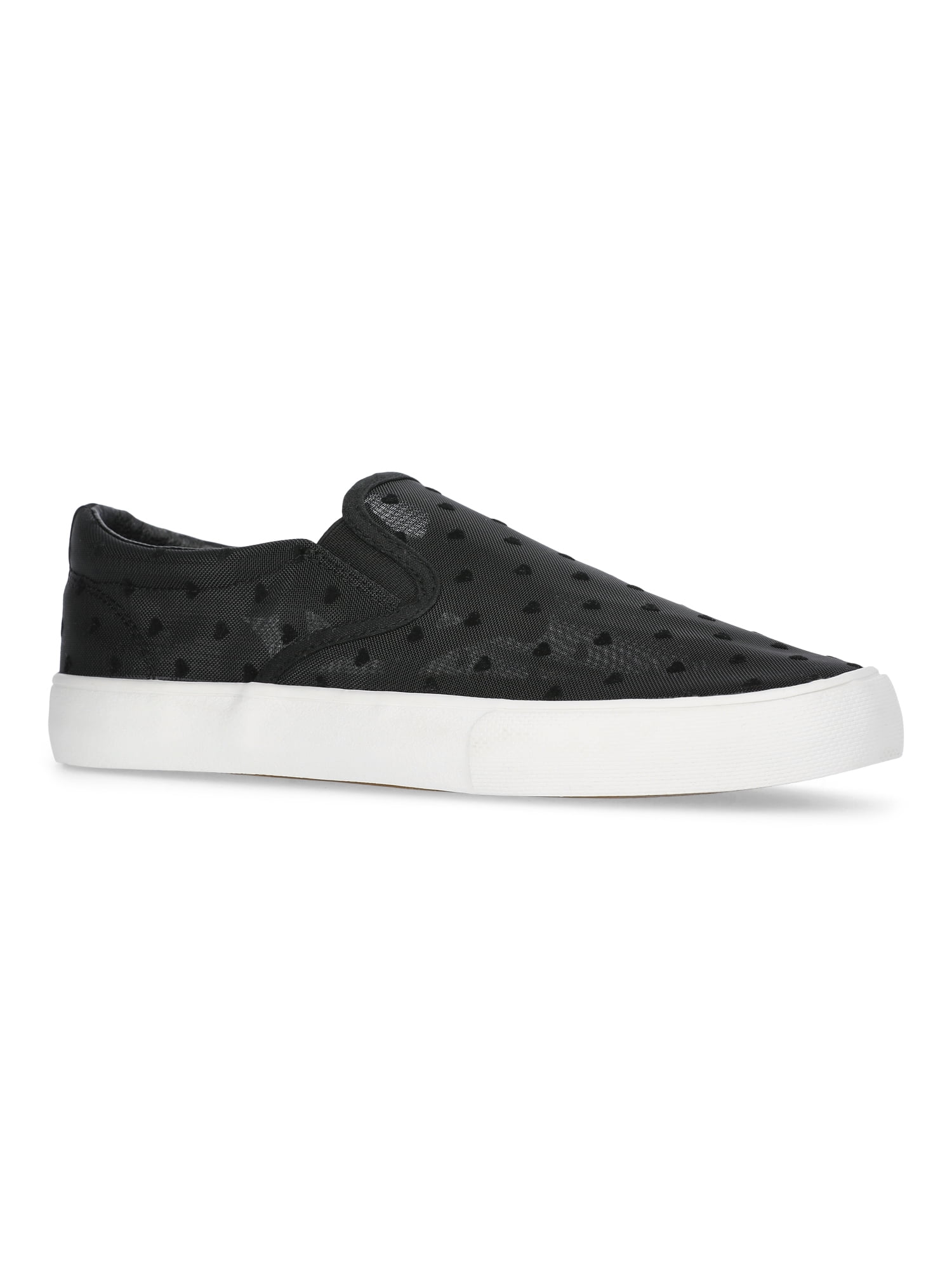 No Boundaries Women's Canvas Slip On Sneakers, Wide Width Available