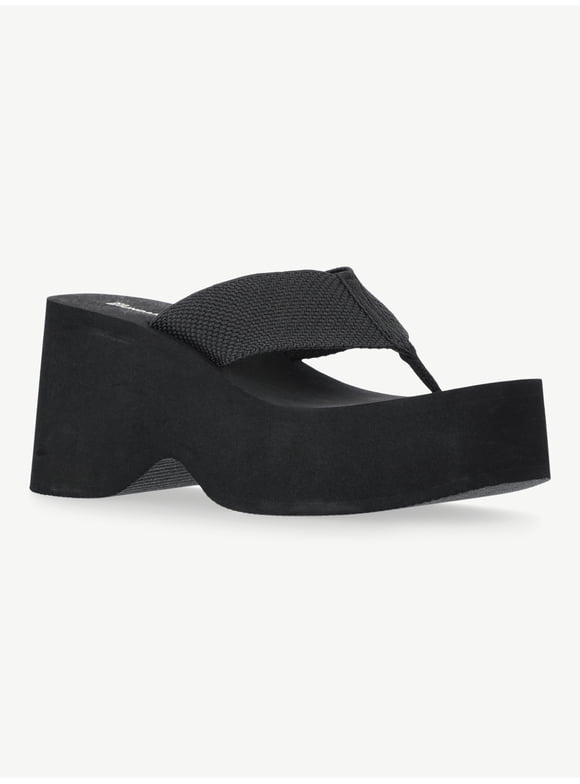 Platform Wedge Thong Sandals, Women's