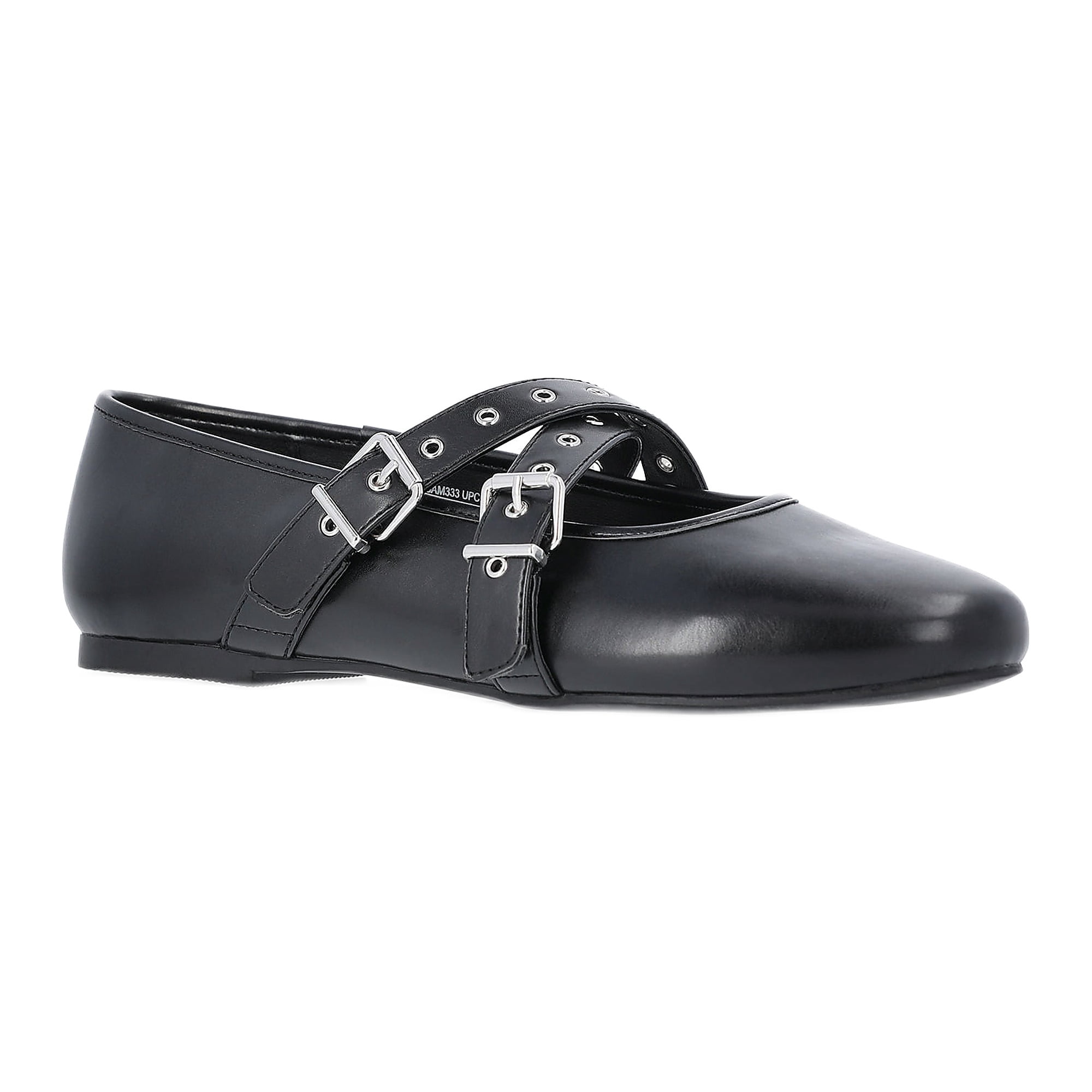 No Boundaries Mary Jane Ballet Flats with Cross-Band Buckle Strap, Women’s