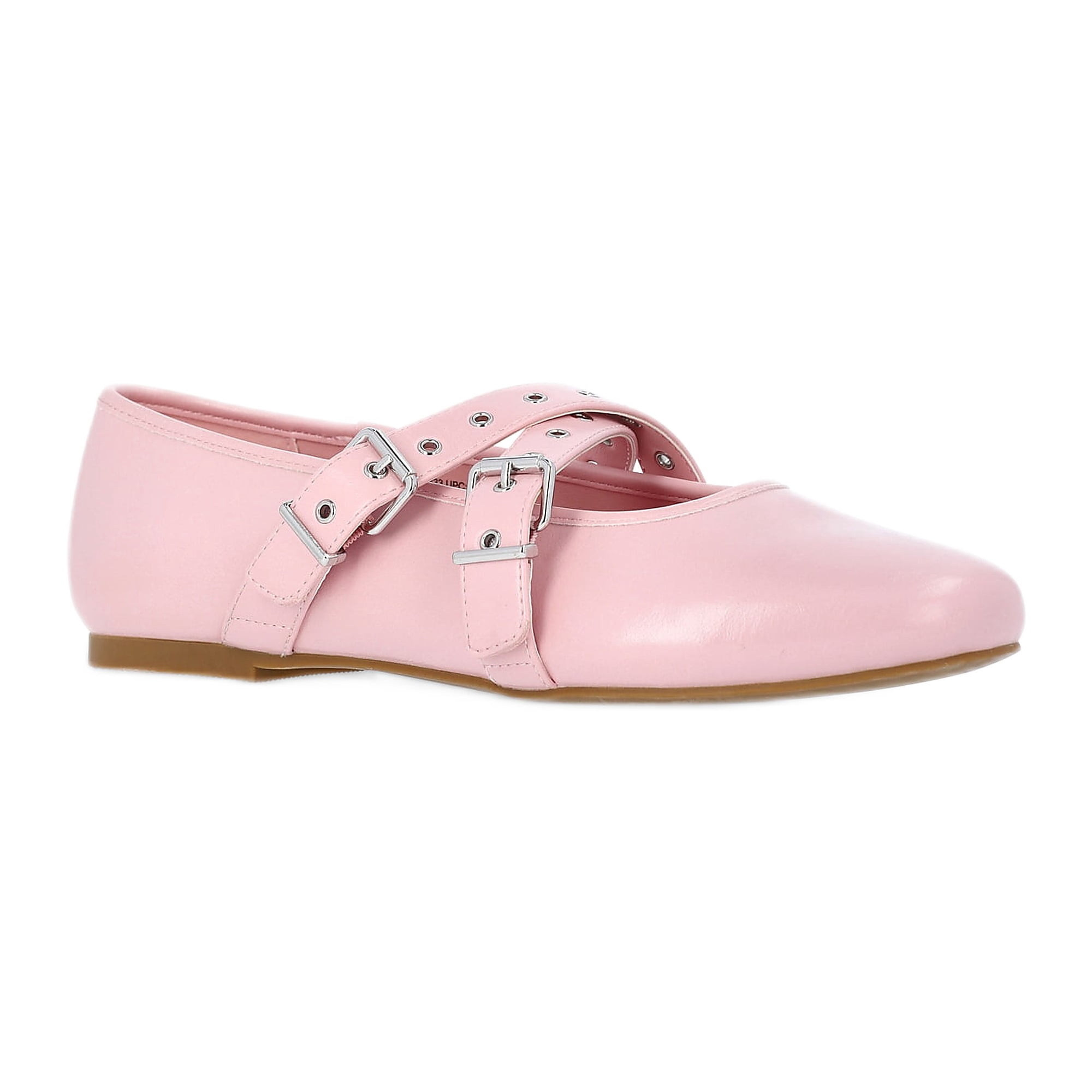 No Boundaries Mary Jane Ballet Flats with Cross-Band Buckle Strap, Women’s
