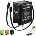 thumbnail image 1 of W&O 2 in 1 Gan Charger(Type C/L), 120w Compatible Fast, Fast Charging Power Adapter for Smartphone, Retractable Phone Charger Wall Plug with Fast Charging Cable for iPhone, Phone, Laptops(Black), 1 of 6