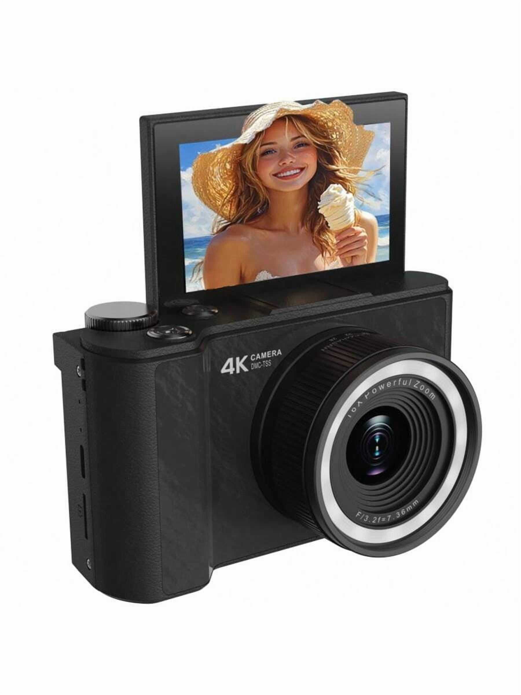 W&O 2025 4K Digital Camera, 64MP FHD 1080P Vlogging Camera with Anti-Shake, 16X Zoom, 3-Inch Screen, 32GB SD Card Included, Flashlight & MP3 Player - Best Gift for Beginners