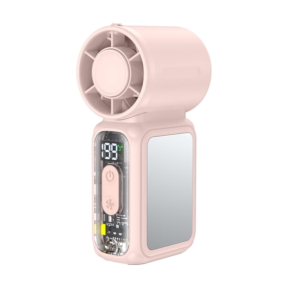 W & O Handheld Turbo Fan, Portable Rechargeable Mini Fan with High-Speed Airflow, USB-C Personal Cooling Fan for Travel, Outdoor Activities, Camping and Summer Use-Pink