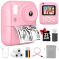 thumbnail image 1 of W & O Handheld Kids Birthday Gift Instant Digital Cameras with 3 Roll Printing Labels, 32GB Memory Card, USB Cable, Pink, 1 of 8