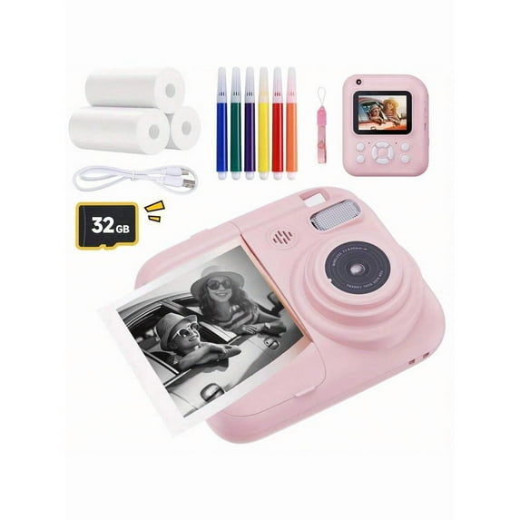 W&O Instant Print Digital Camera - 3 Rolls Paper, 1080P HD, 2.4 Inch Screen, Selfie/Video, USB/Color Pen/Bag Included - Small For Kids/Teens/Seniors (Gifts: Christmas/Halloween/Thanksgiving