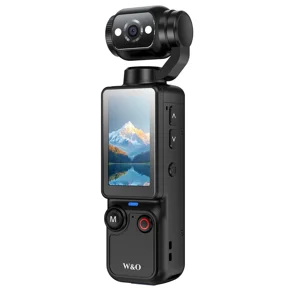 W & O Q7 Rotating Lens 2.5K 100 MP Action Video Camera with Memory Card, Black