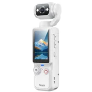 W & O Q7 Rotating Lens 2.5K 100 MP Action Video Camera with Memory Card, White