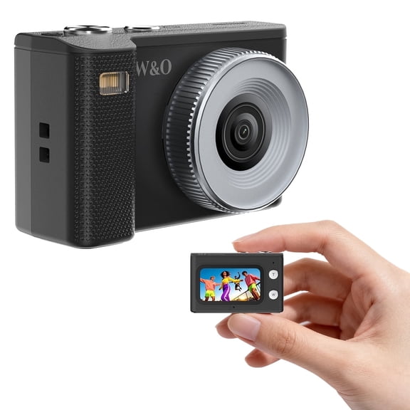 W & O Q15 Mini Key Charm 1 MP CCD Compact Digital Camera, Black