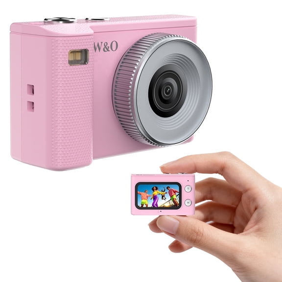 W & O Q15 Mini Key Charm 1 MP CCD Compact Digital Camera, Pink