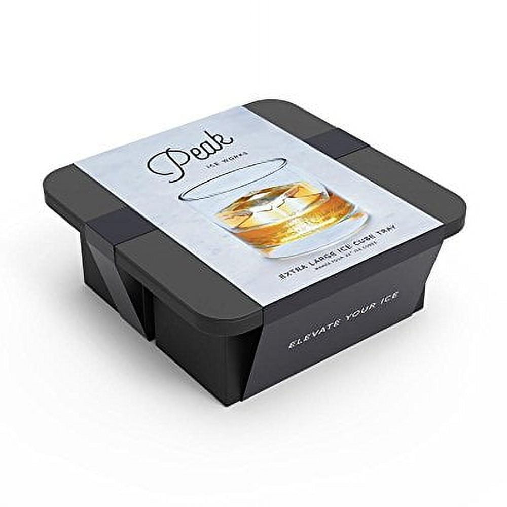 Charcoal Extra Large Silicone Ice Cube Tray with Lid