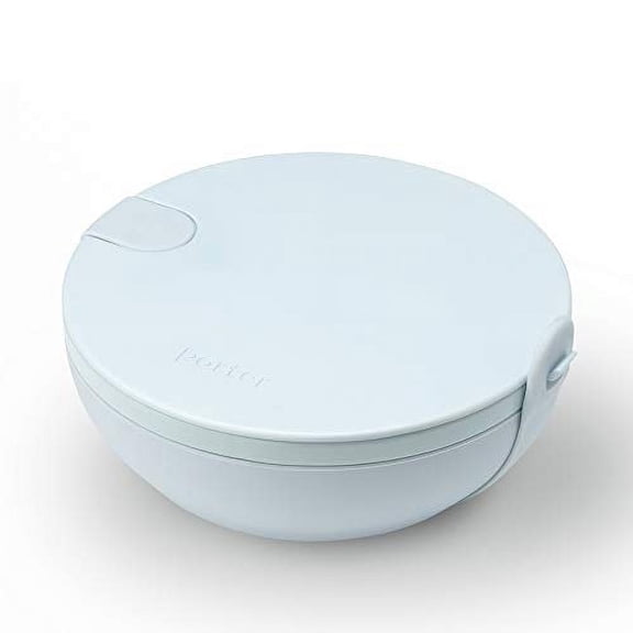 W&P Porter Ceramic Bowl Lunch Container w/ Protective Non-slip Exterior, Mint 1 Liter | Lid & Snap-tight Silicone Strap | Food Storage, Bento Box, Meal Prep | BPA-Free Ceramic
