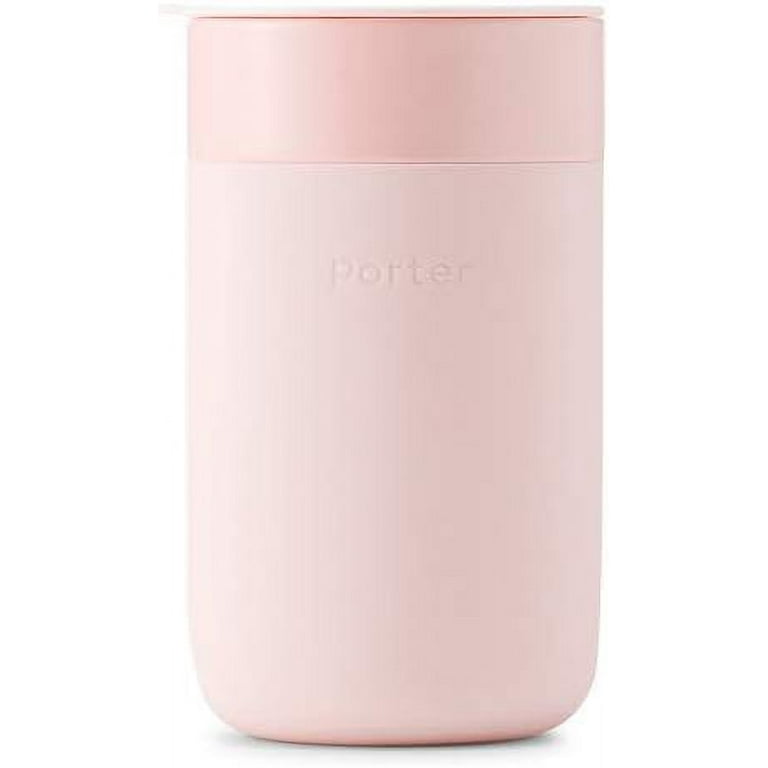 W&P Porter Ceramic Mug w/ Protective Silicone Sleeve, Blush 16 Ounces ,  On-the-Go , No Seal Tight , Reusable Cup for Coffee or Tea , Portable 