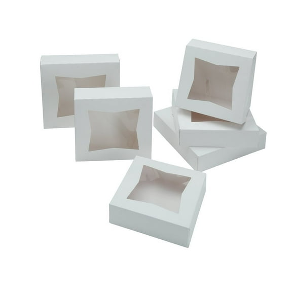 W PACKAGING WPPIE9W 9x9x2.5 White/White Plain Pie Box W/Window Pack of 100