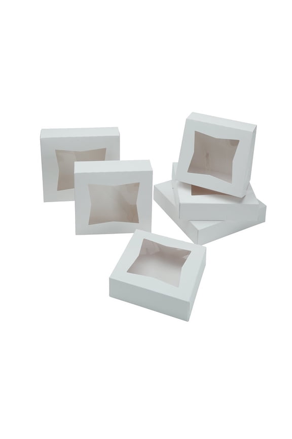 W PACKAGING WPPIE9W 9x9x2.5 White/White Plain Pie Box W/Window Pack of 100