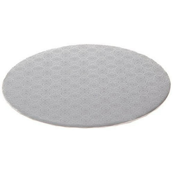 W PACKAGING WPWDW10W 10" White Double Wall Wrap Around/Fold Over Cake Pad, 1/4" Thick, W/Hand Wrapped Coated Embossed Foil Paper Pack of 50
