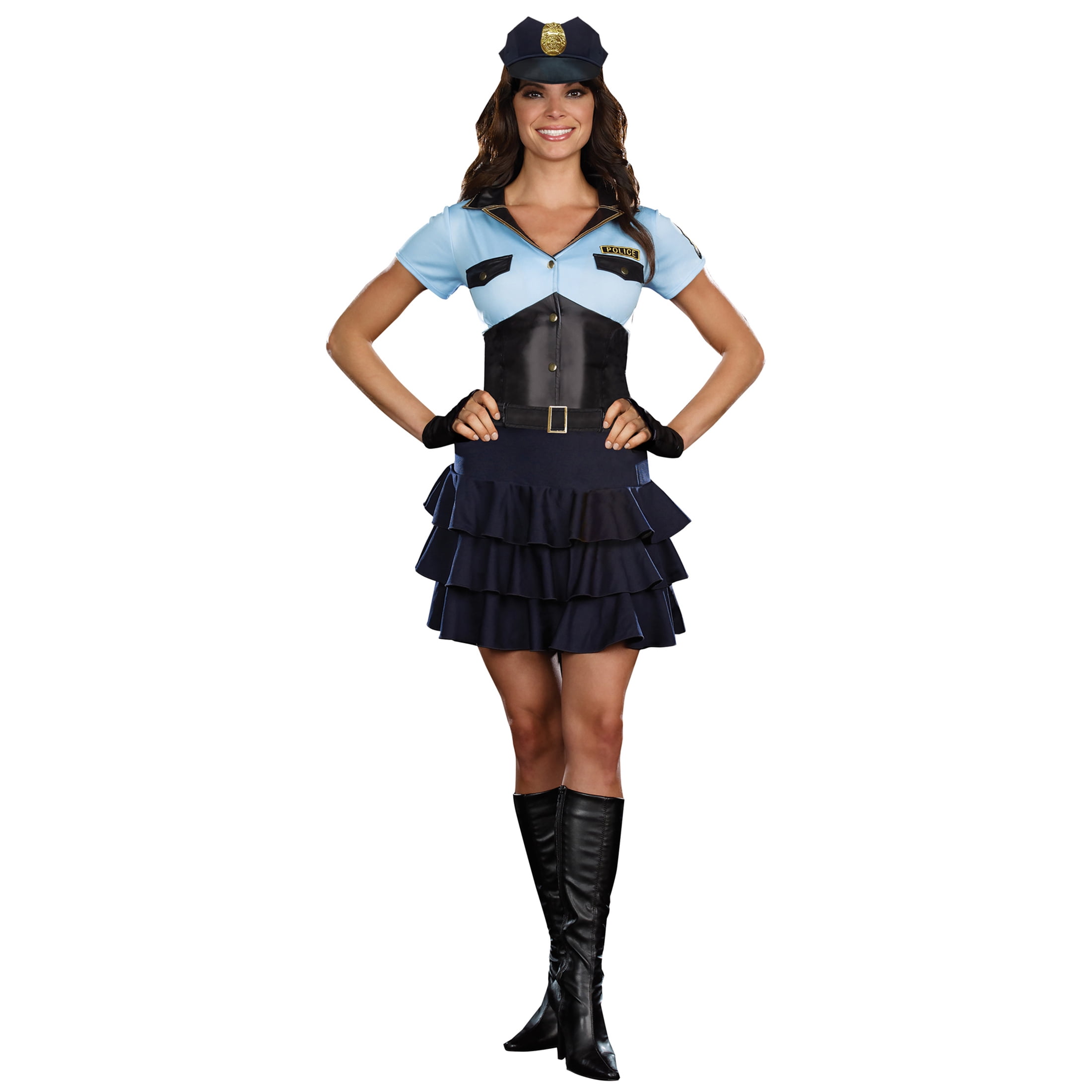 Police Officer Dress, Halloween Costume for Adults, Women's Size S (4/6), by Way to Celebrate