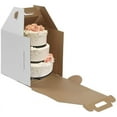 thumbnail image 1 of W Packaging 16" x 16" x 18" Tall White Kraft Cake Box (3 Count), 1 of 2