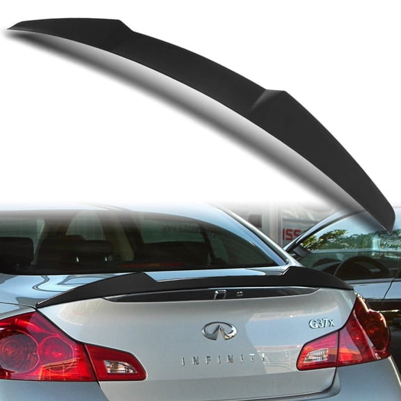 W-Power For 2007-2015 Infiniti G25/G35/G37 Sedan Primer Black Trunk Spoiler Wing V-Style