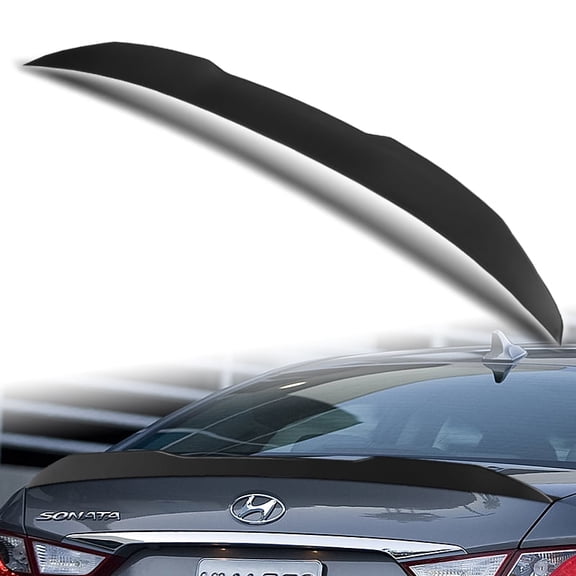 W-Power For 2011-2014 Hyundai Sonata Unpainted Black Trunk Spoiler Wing V-Style