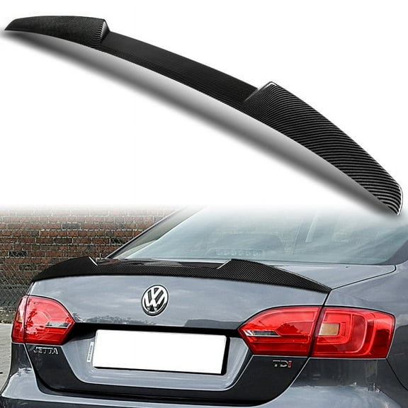 W-Power For 2011-2018 Volkswagen VW Jetta Carbon Painted V-Style Trunk Spoiler Wing